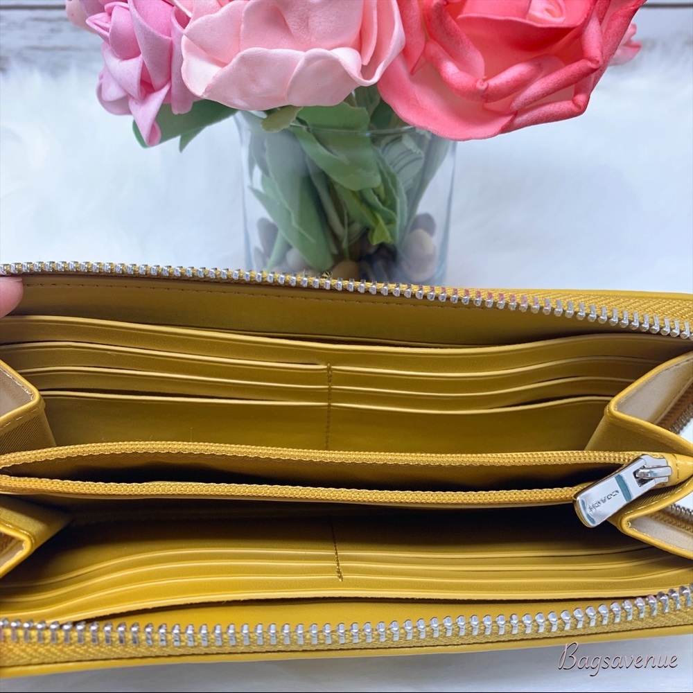 Coach signature zip wallet khaki flax pvc leather - Picture 5 of 6